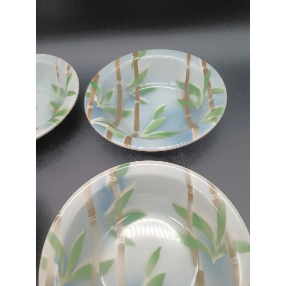 4 syracuse china bowls Airbrushed Bamboo USA 6